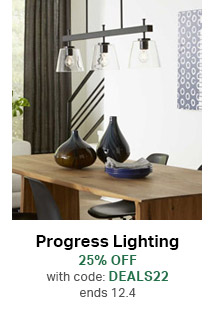 25% Off Progress Lighting with code: DEALS22 - ends 12.4 | Shop Progress Lighting 