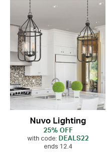 25% Off Nuvo Lighting with code: DEALS22 - ends 12.4 | Shop Nuvo Lighting 