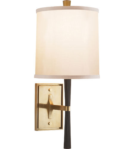 Barbara Barry Refined Rib 1 Light 8 Inch Ebonized Oak And Soft Brass Decorative Wall Light