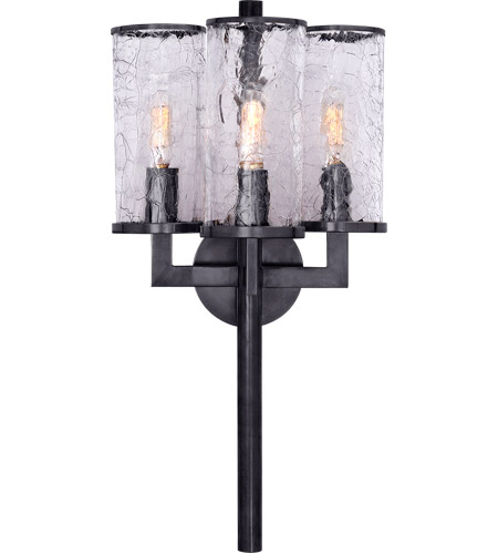 Visual Comfort KW2202AB-CRG Kelly Wearstler Liaison 3 Light 10 inch Antique-Burnished Brass Sconce Wall Light in Antique Burnished Brass, Kelly Wearstler, Crackle Glass photo