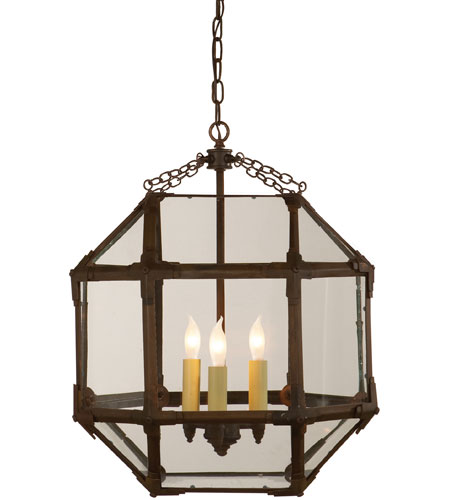 Visual Comfort SK5009PN-CG Suzanne Kasler Morris 3 Light 19 inch Polished Nickel Foyer Pendant Ceiling Light in Clear Glass photo