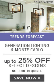 Generation Lighting & Monte Carlo | Trends Forecast | up to 25% Off Select Designs | No Code Required | Save Now