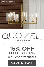 Quoizel | 15% off select ceiling | With code: TRENDS22 | Shop Now