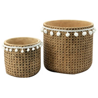 Rattan Detail Planter or Plant Stand