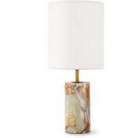 Jade and Brass Table Lamp