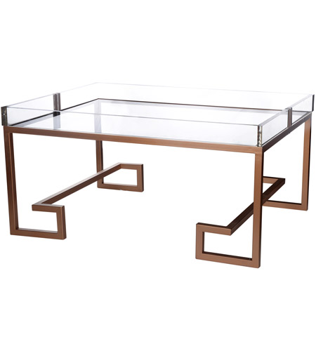 A B Home 40320 Glass 40 X 20 Inch Gold Coffee Table