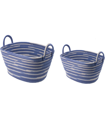 A&B Home 40690-BLUE-DS Oval Woven Basket photo
