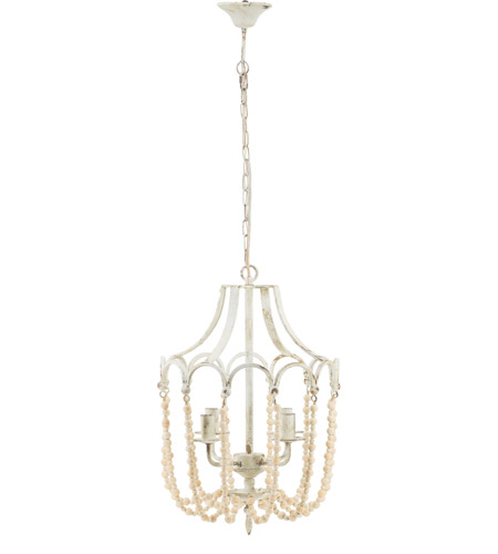 A B Home 45142 Ds Candle Style 4 Light, Antique White Iron Cage Chandelier