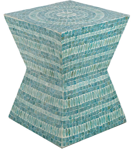 A&B Home 48741 Square Pedestal 18 inch Turquoise Stool, Square