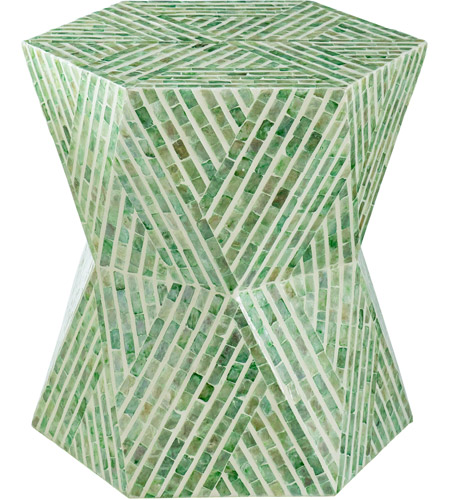 A&B Home 49925 Hexagon Tapered Pedestal 20 inch Green Stool photo