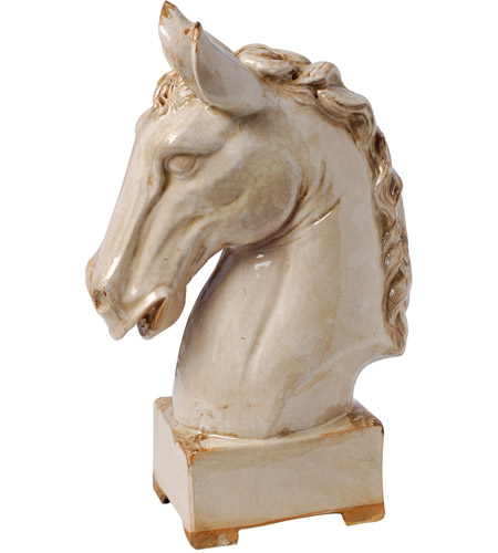 A&B Home 66973 Horse Crackled White Statue photo