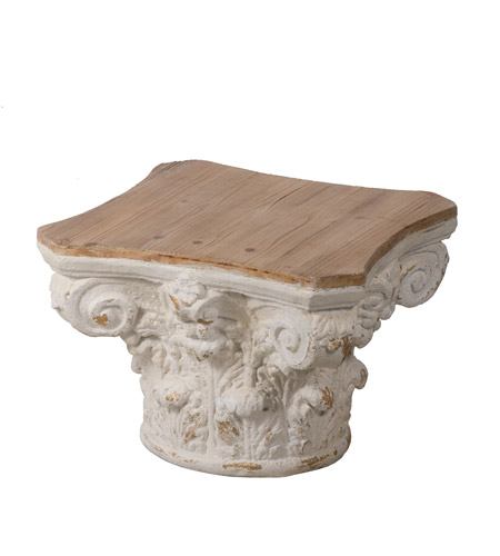 A B Home 77007 Anita 24 Inch Distressed White Side Table