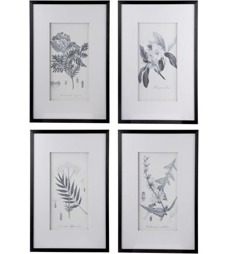 A B Home Av437 Botanical Black Wall Art Set Of 4