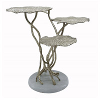 A&B Home 48473 Three-Tiered 25 X 24 inch Gold Aluminum/White Marble End Table photo thumbnail