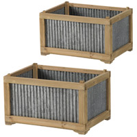 A&B Home D45077-DS Anita Weathered Brown/Galvanized Gray Planter photo thumbnail