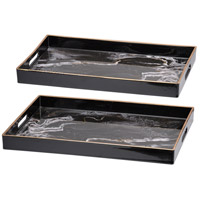 A&B Home DF43576-BLAC-DS Effra Black and White Tray, Set of 2 photo thumbnail