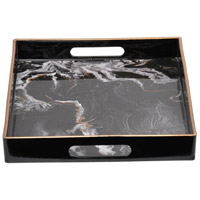 A&B Home DF43576-BLAC-DS Effra Black and White Tray, Set of 2 alternative photo thumbnail