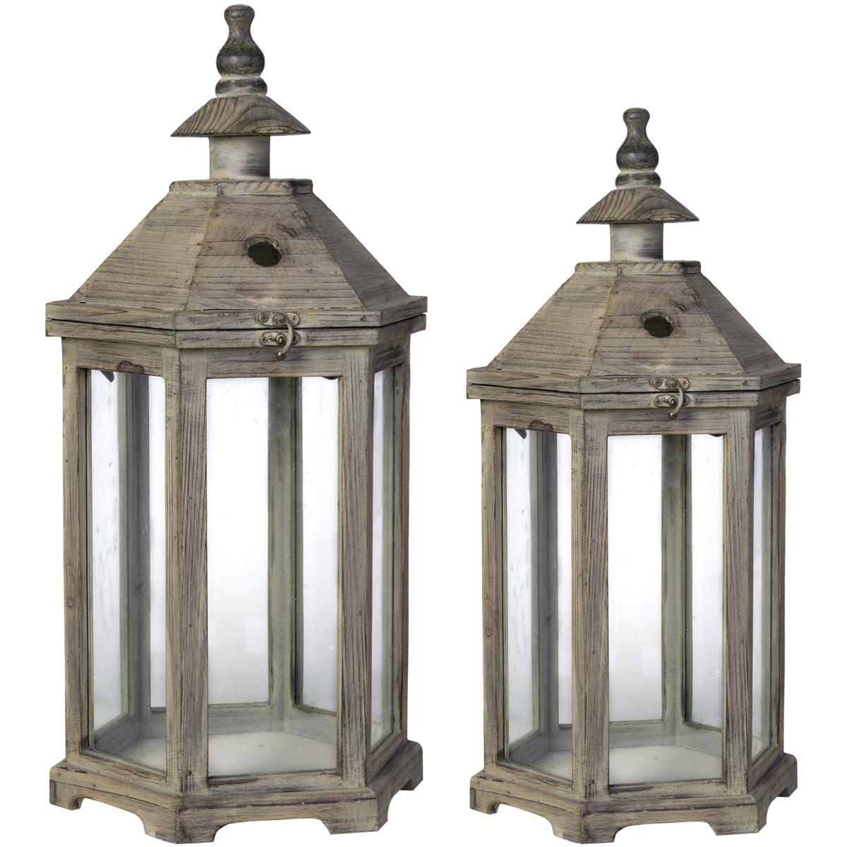 A&B Home 30381 Graca 11.5 inch Natural Outdoor Lantern, Set of 2