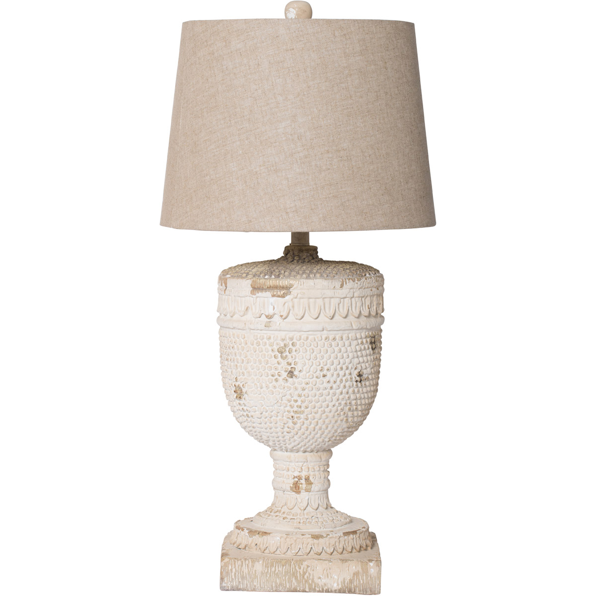 A&B Home 43627DS Signature 32 inch Aged White Table Lamp Portable