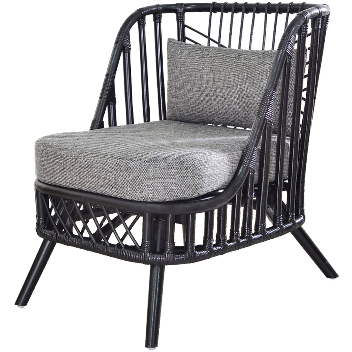 A B Home Pagar Natural Grey Chair With Cushion