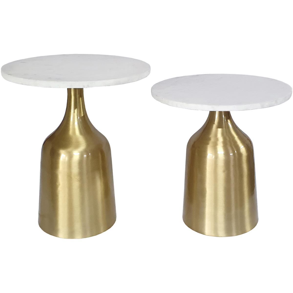 A&B Home 82936-GOLD-SA Tahula 15 inch White/Gold Side Table