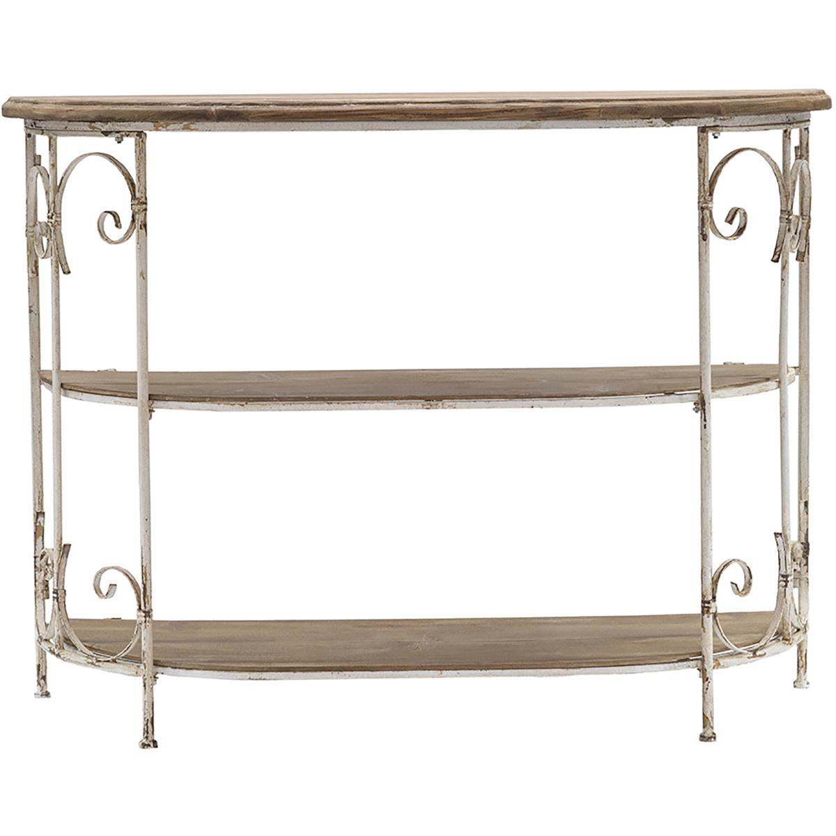 A&B Home 86874 Anita 43.3 X 32.1 X 14 inch White and Brown Shelf