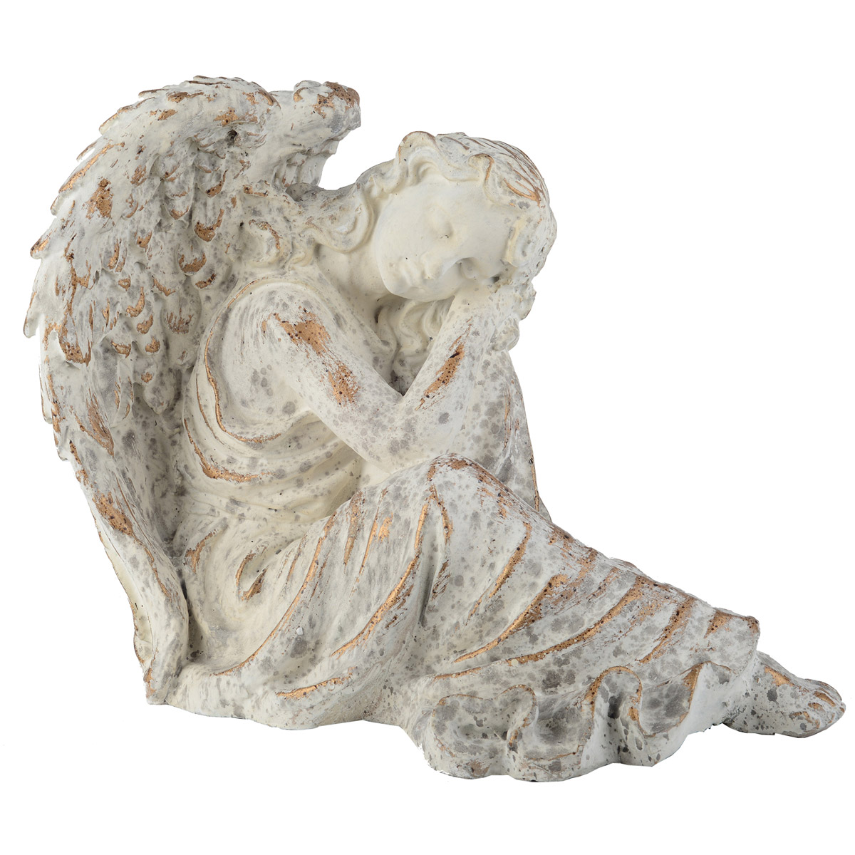 A&B Home D75921 Peaceful Angel White and Gold Decorative Accent eBay