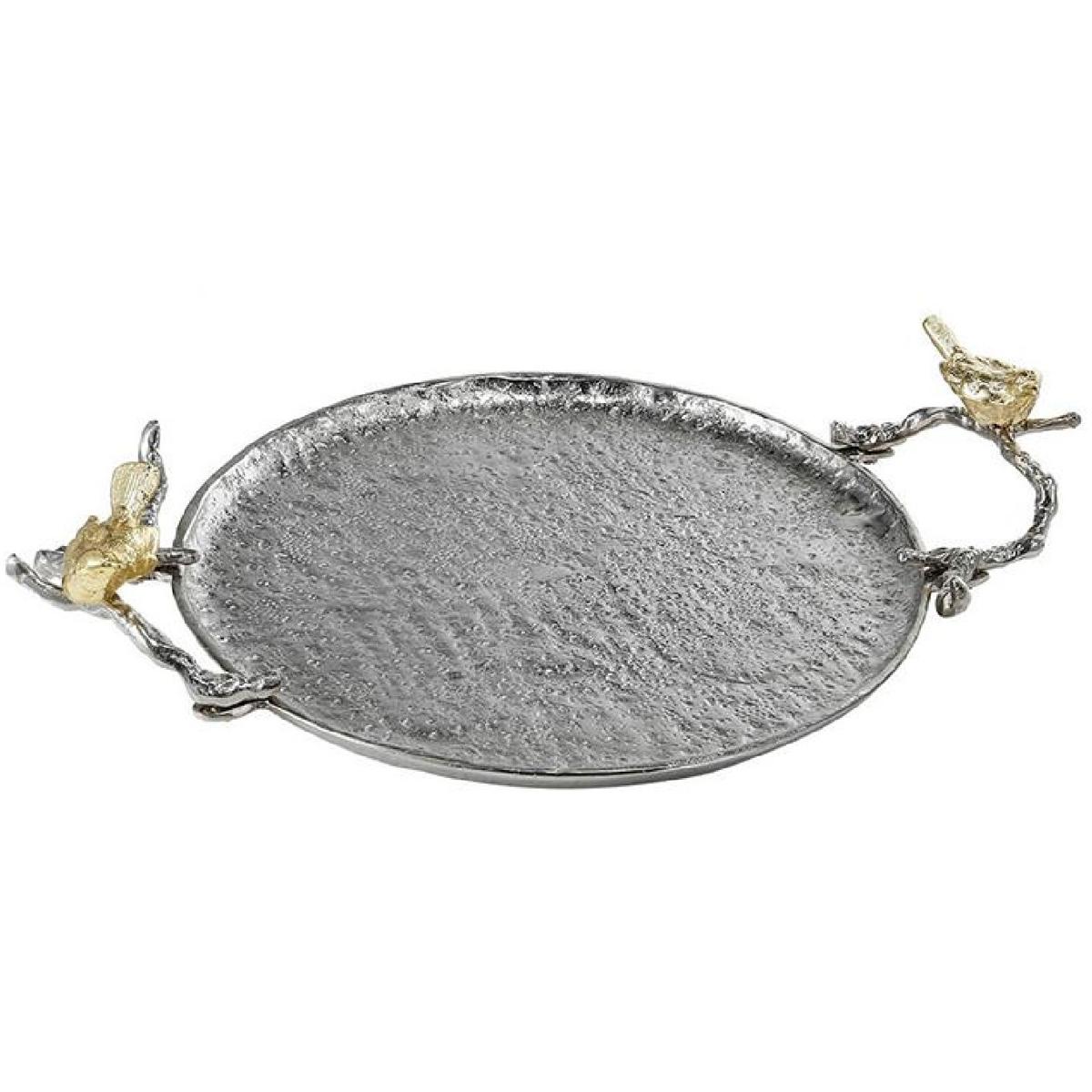 AB Home AV42853 Alvada SilverGold Tray