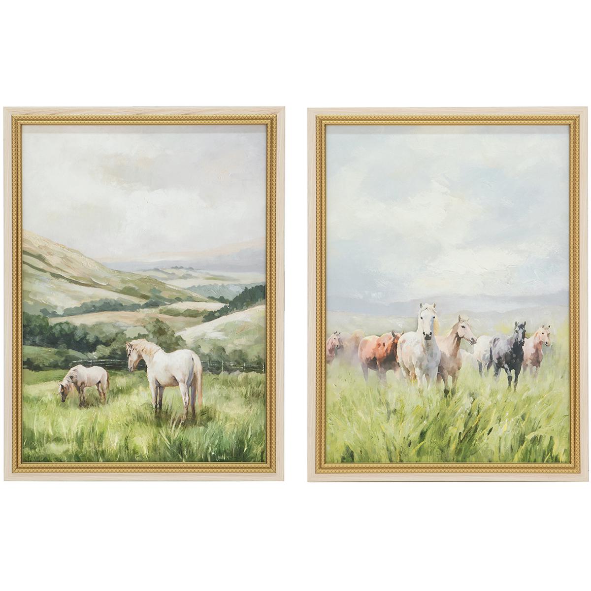 A&B Home D6177 Anita Green and White with Gold Wall Art