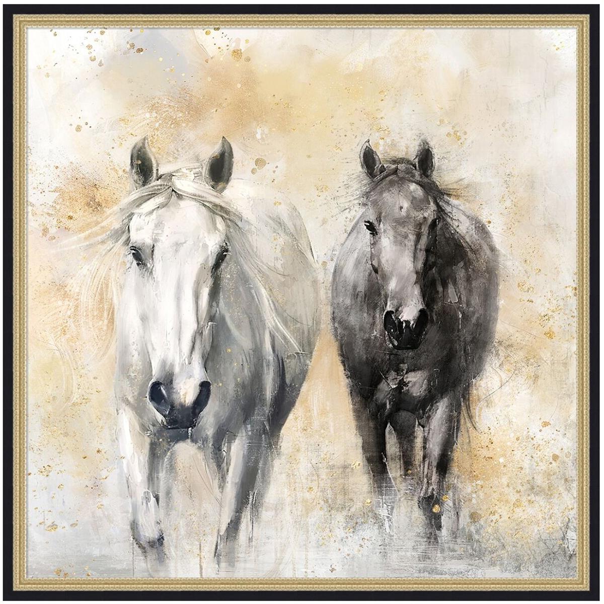 A&B Home D6180 Anita White and Gray with Gold and Black Wall Art