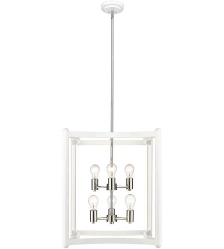 Acclaim Lighting IN20041WH Coyle 6 Light 20 inch White with Polished Nickel Cluster Pendant Ceiling Light photo