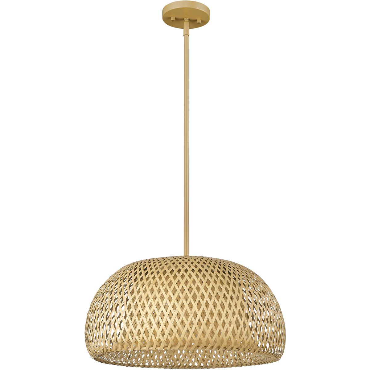 Acclaim Lighting IN20007WK Berkshire 1 Light 18 inch Tan Metal with Natural Bamboo Pendant Ceiling Light