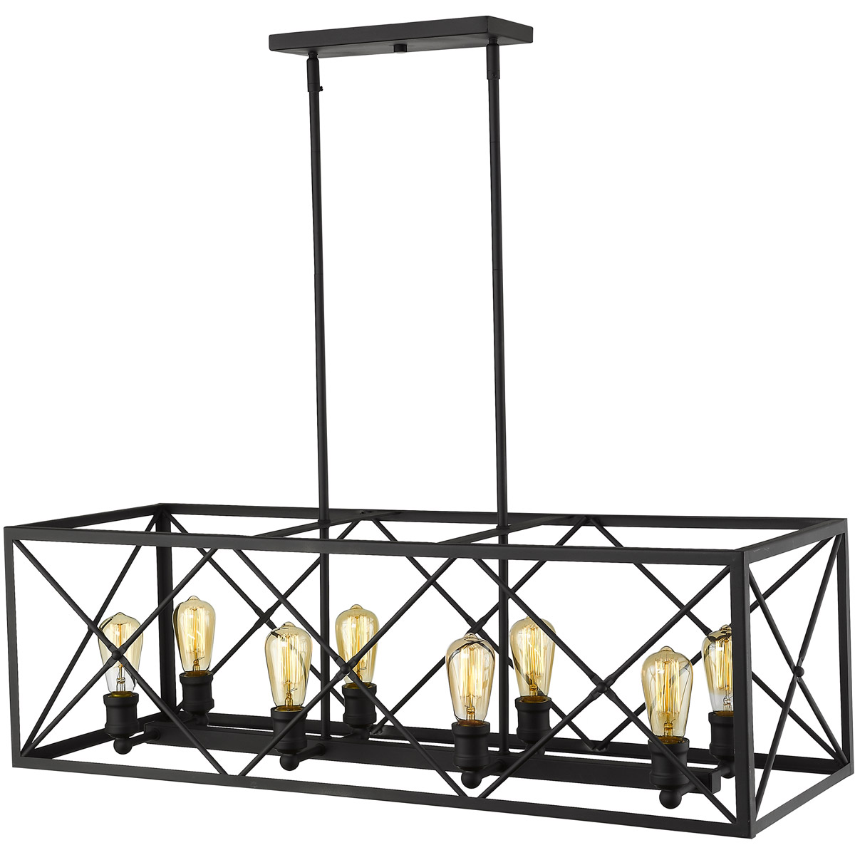 Acclaim Lighting IN21123BK Brooklyn 8 Light 39 inch Matte Black Island Pendant Ceiling Light