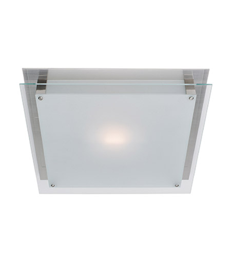 Access Lighting Vision 1 Light Flushmount in Brushed Steel with Frosted Glass 50030LED-BS/FST photo