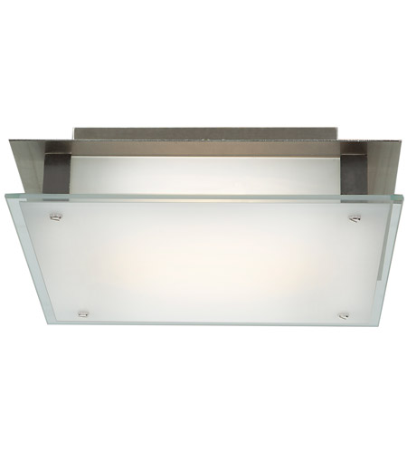 Access Lighting Vision 1 Light Flushmount in Brushed Steel with Frosted Glass 50031LED-BS/FST photo