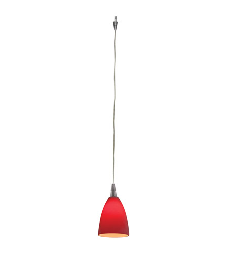 Access 94019UJ-0-BS/RED Zeta Mania 1 Light 4 inch Brushed Steel Pendant Ceiling Light in Red photo