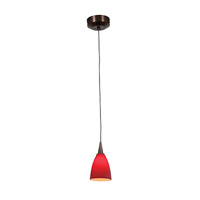 Access Lighting Zeta 1 Light Pendant in Bronze with Red Glass 94019-12V-1-BRZ/RED photo thumbnail