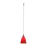 Access 94019UJ-0-BS/RED Zeta Mania 1 Light 4 inch Brushed Steel Pendant Ceiling Light in Red photo thumbnail