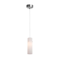 Access Lighting Zeta 1 Light Pendant in Brushed Steel with Opal Glass 94932-12V-3-BS/OPL photo thumbnail