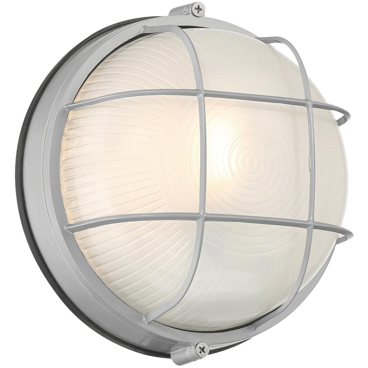 20196MG-SAT-FST 120V & 9W Nauticus Round Dual Mount 1 Light Outdoor LED Bulkhead Light - Satin - Frosted