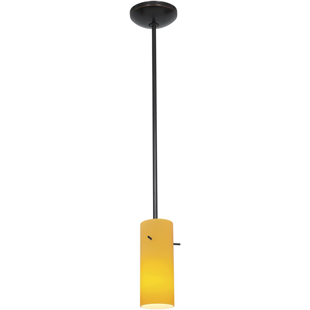 Access 28030-1R-ORB/AMB Cylinder 1 Light 4 inch Oil Rubbed Bronze Pendant Ceiling Light in Amber