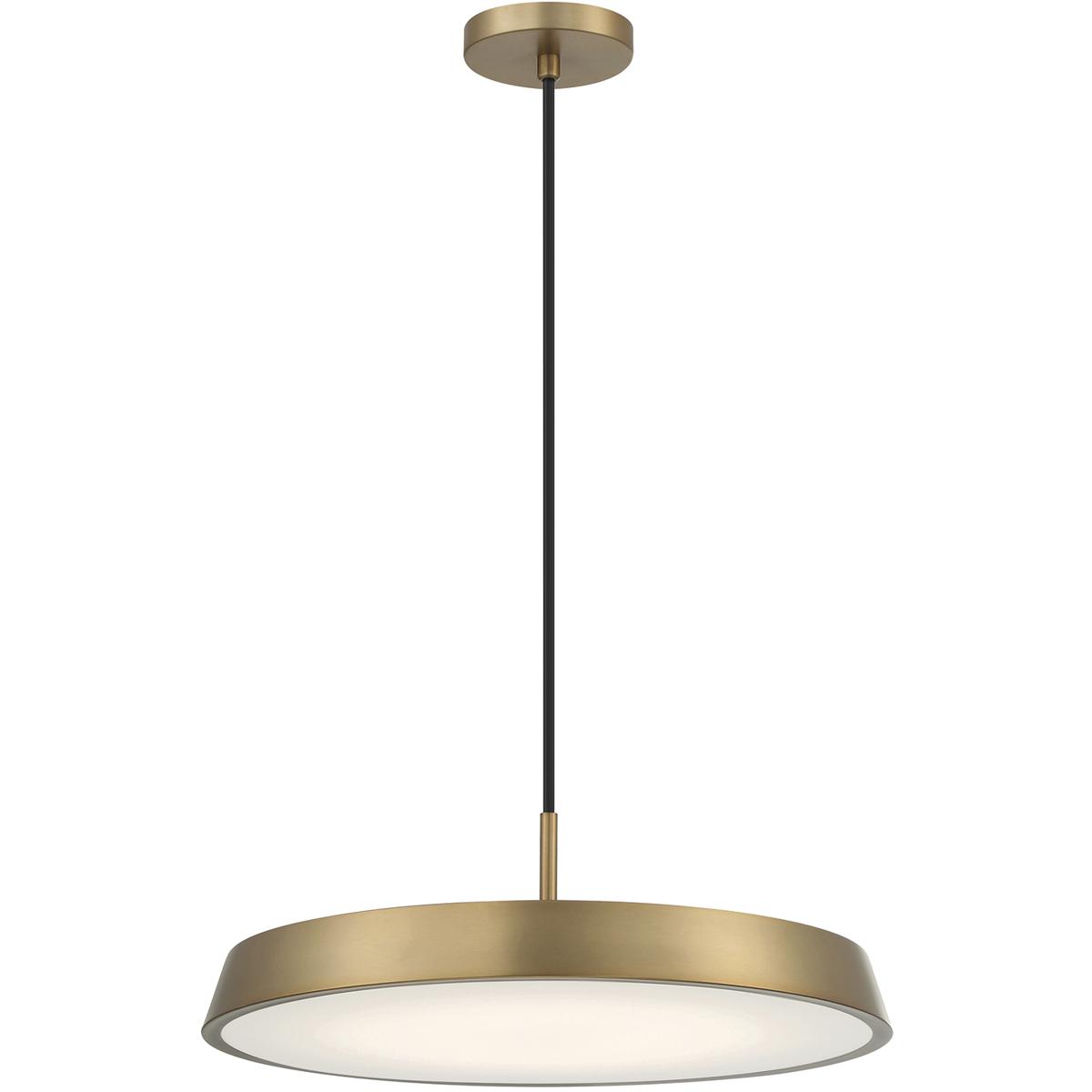 Access 50977LEDDCS-BG/WHT Tallinn LED 18 inch Brushed Gold and White Pendant Ceiling Light