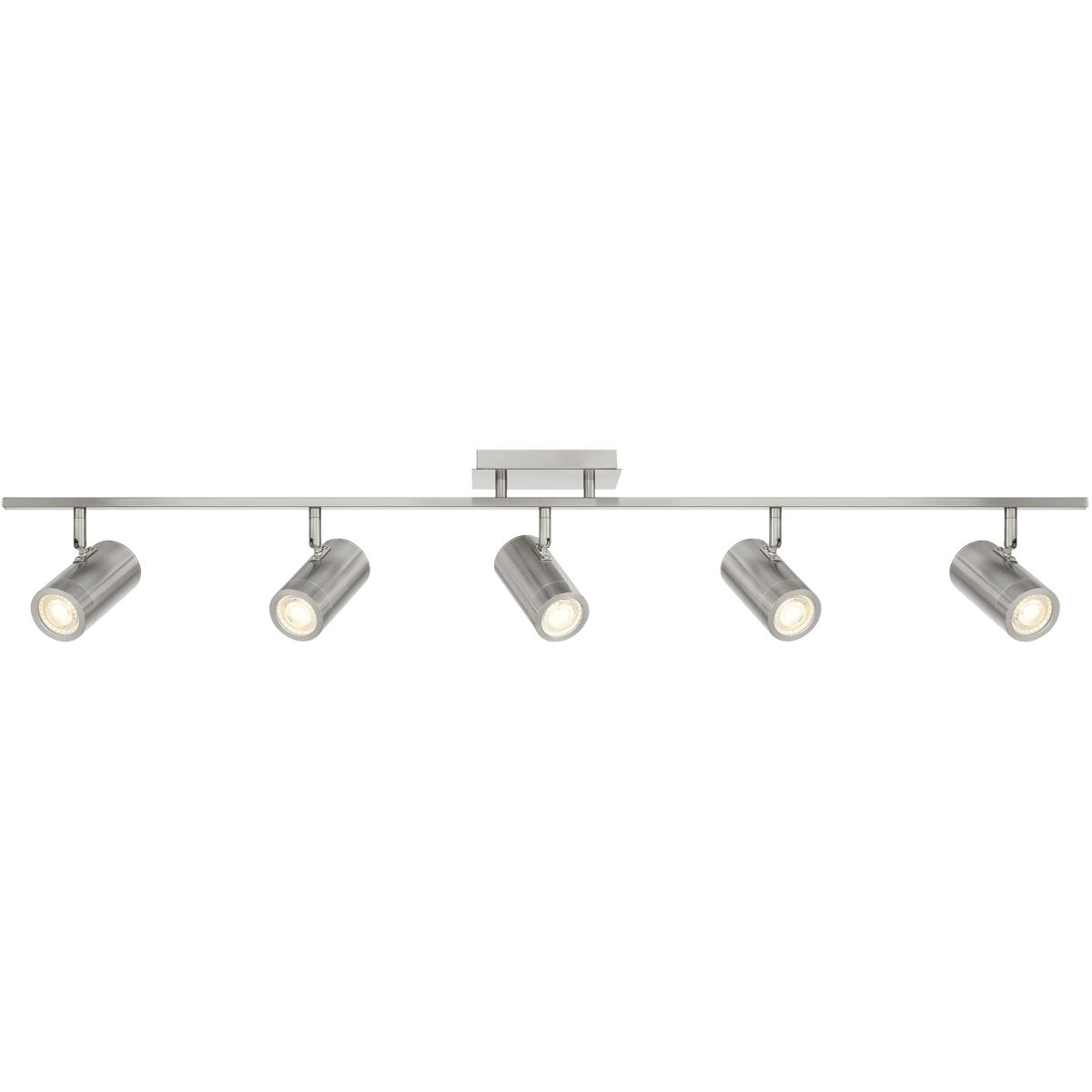 63105LEDDLP-BS 120V Prado 5 Light Adjustable LED Track, Brushed Steel