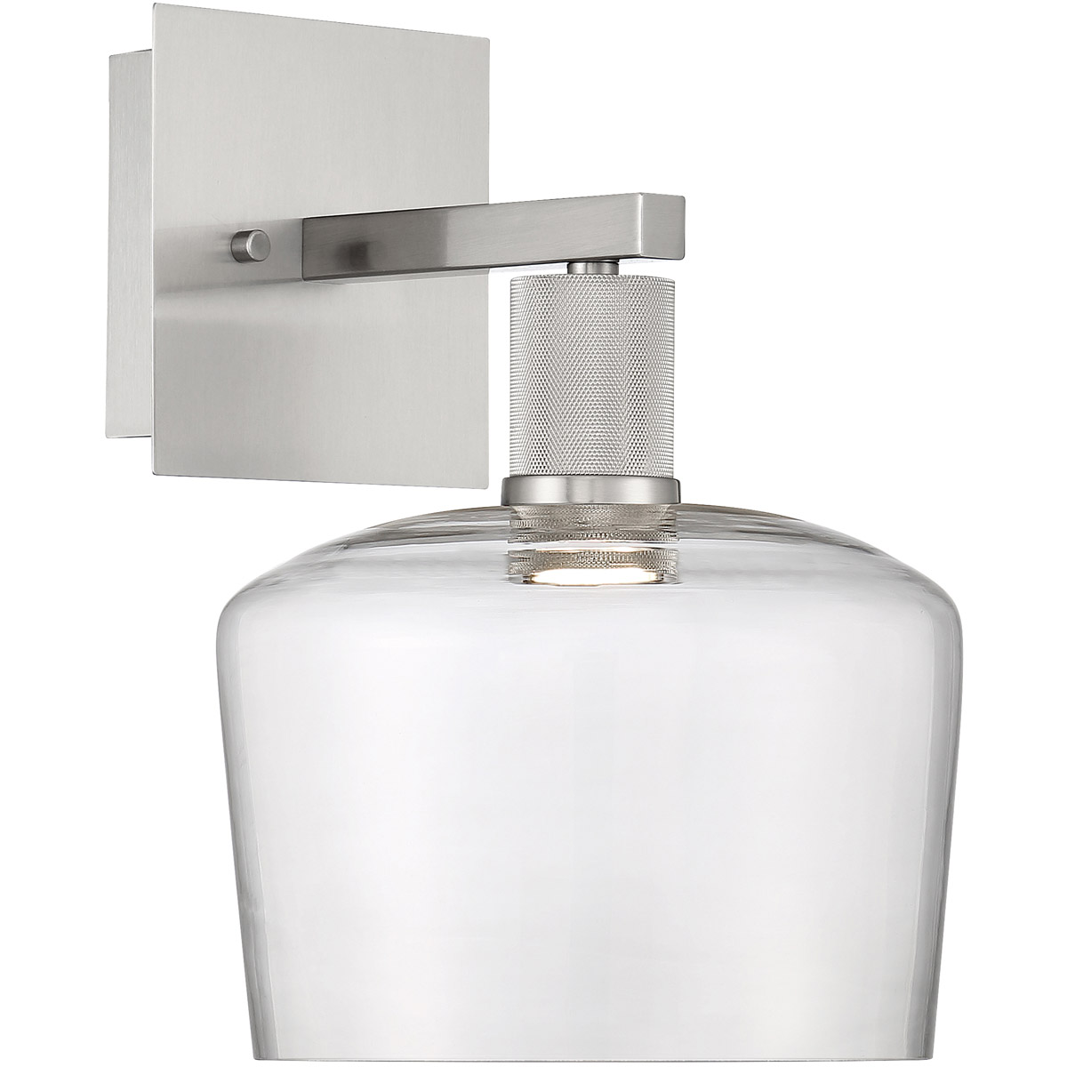 Port Nine Chardonnay, Chardonnay LED Wall Sconce, Brushed Steel Finish, Clear Glass
