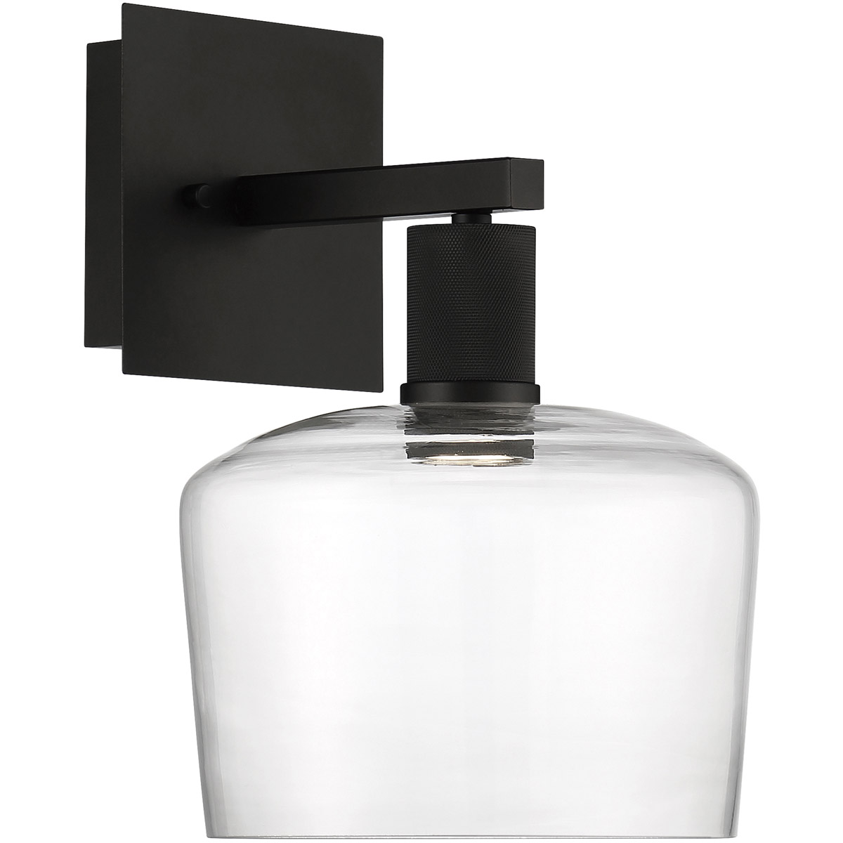 Port Nine Chardonnay, Chardonnay LED Wall Sconce, Matte Black Finish, Clear Glass