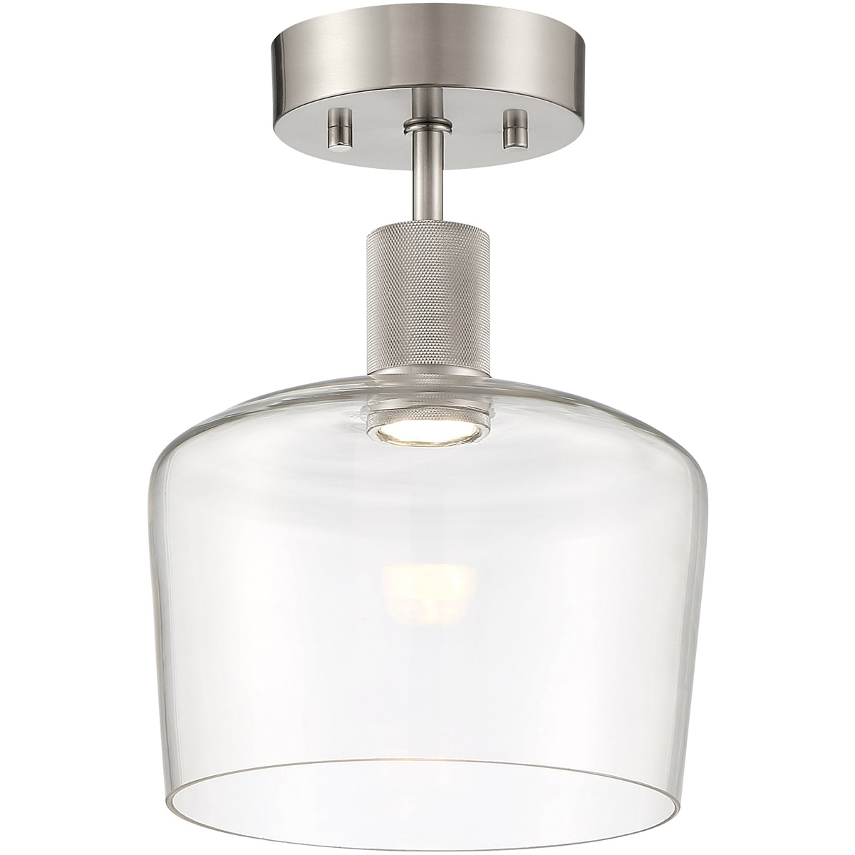 Access Lighting Port Nine 9 Inch 1 Light LED Semi Flush Mount Port Nine - 63147LEDD-BS/CLR - Transitional