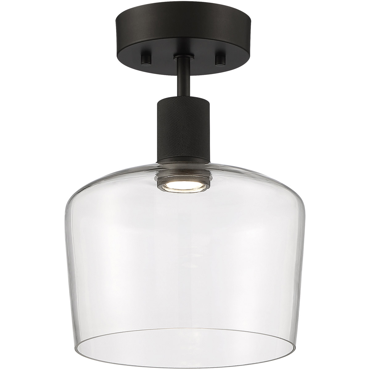 Access 63147LEDD-MBL/CLR Port Nine LED 9 inch Matte Black Semi-Flush Ceiling Light in Clear