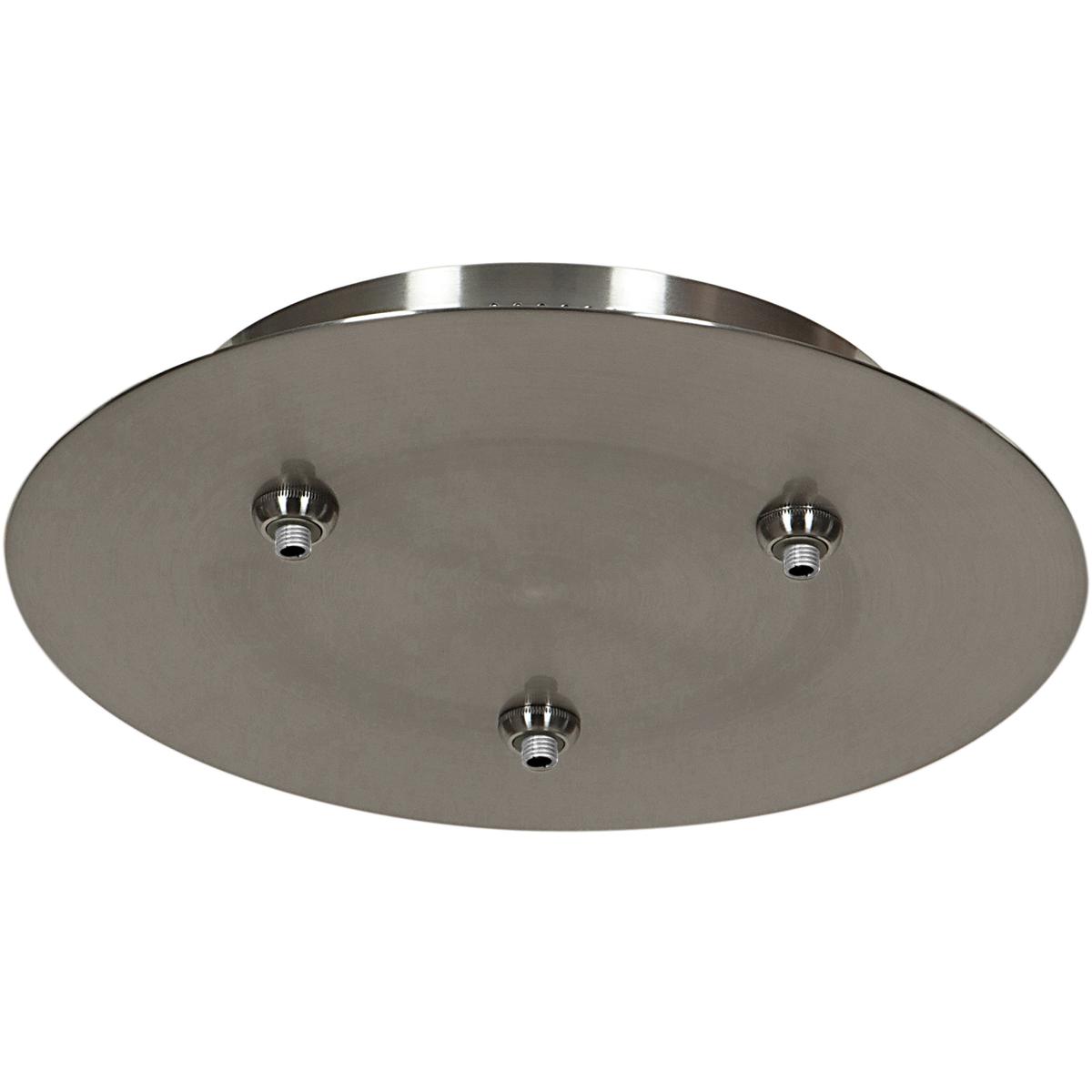 Unijack, 120v Input 12v Output ThreePort Round Canopy, Brushed Steel Finish