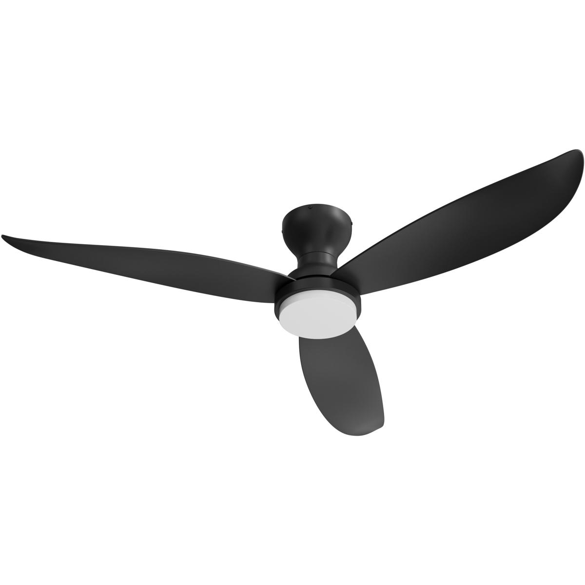 Banks - 52in 3 Blade LED Ceiling Fan - Black Finish - Remote Control Type