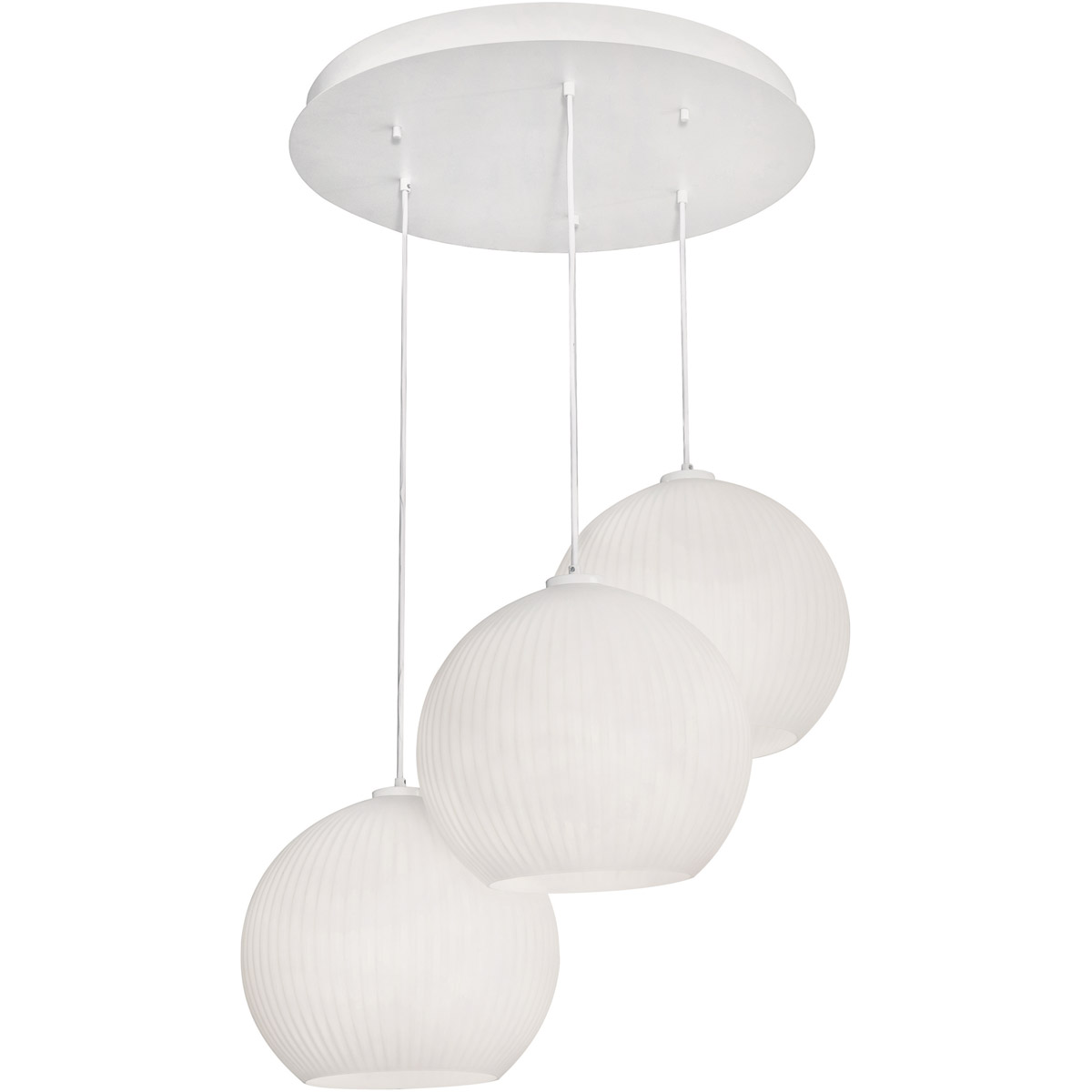 AFX CLEP13WHRND3 Cleo 3 Light 31 inch White Pendant Ceiling Light